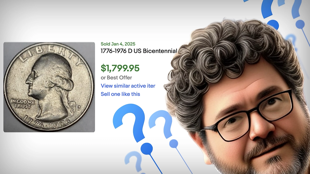 Bicentennial Quarter sells on eBay for a ridiculous sum. Image: eBay/CoinWeek.