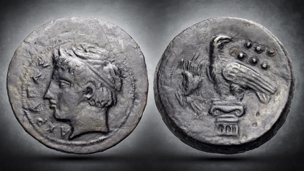 Bronze Hemilitron or Hexonkion of Akragas. c. 400-380 BCE. 15,58 g., 28 mm. Image: Münzen & Medaillen Deutschland GmbH / CoinWeek.