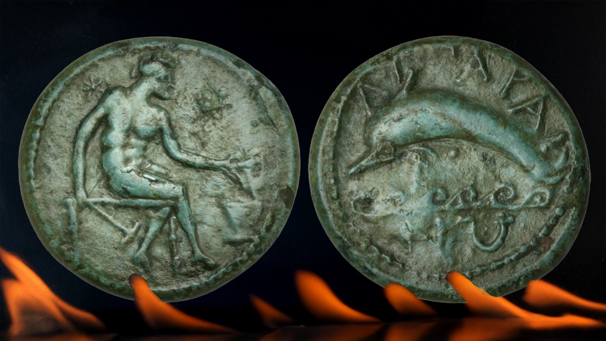 Bronze Hemilitron, 350-300 B.C.E. Image: Bertolami Fine Arts / CoinWeek.