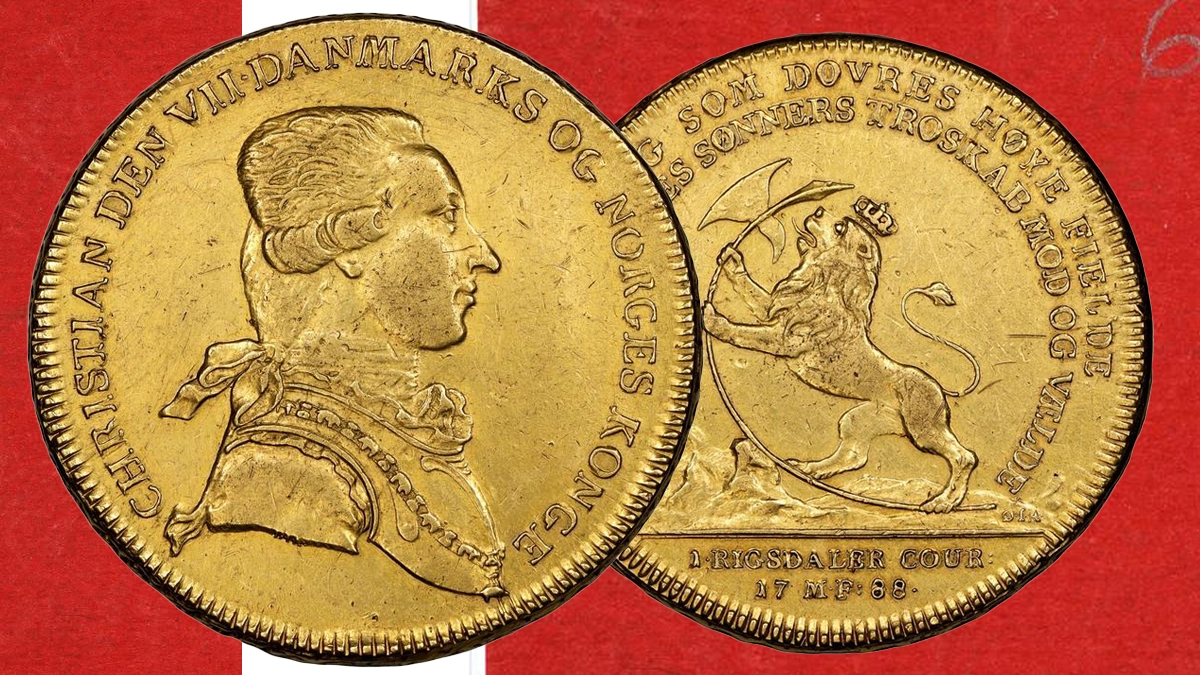 Denmark 1788 20 Ducats. Image: Stack's Bowers/CoinWeek.