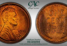 CAC-Approved Coins Command Strong Premiums in February 2026 Auctions 1909 Lincoln Cent V.D.B. CACG MS-66 RD