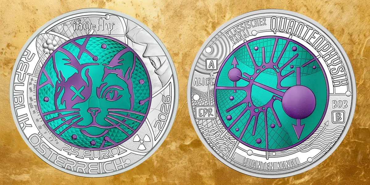 Austria Mint - Silver Niobium Coins - 2026 Austria 25 Euro Quantum Physics Silver Niobium Coin