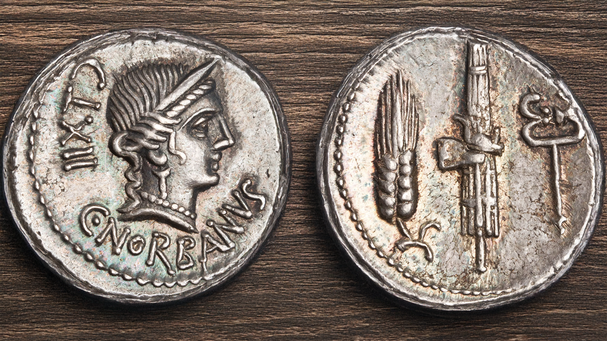 Figure 9. Denarius of Caius Norbanus, 83 BCE. RRC 357/1b. ANS 1941.131.162. 