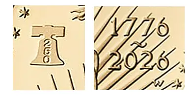 LEFT: Liberty Bell Privy Mark - RIGHT Dual Date