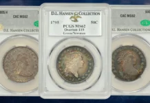 Early Half Dollars From Hansen Collection in DLRC Red Carpet Rarities Auction A selection of Del Loy Hansen early Half Dollars. Image: DLRC / CoinWeek.