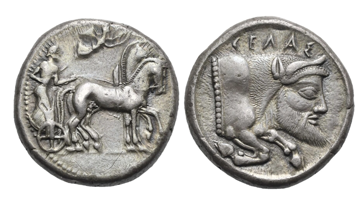 Gela Silver, Tetradrachm c. 475 BCE, 17.19 g. Image: Astarte S.A.
