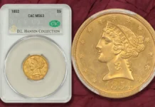 Hansen Collection Liberty Head Half Eagles in DLRC Red Carpet Rarities Auction Two of Del Loy Hansen's Liberty Head Quarter Eagles. Image: DLRC.