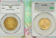 Classic Gold $10 Eagles Among Highlights in DLRC Auctions Gold Eagles from the Hansen Collection. Image: DLRC/CoinWeek.