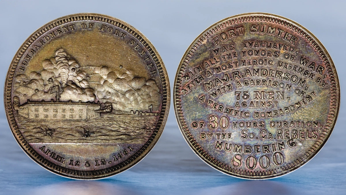 1861 Fort Sumter Medal. HK-11. Image: Heritage Auctions / CoinWeek.
