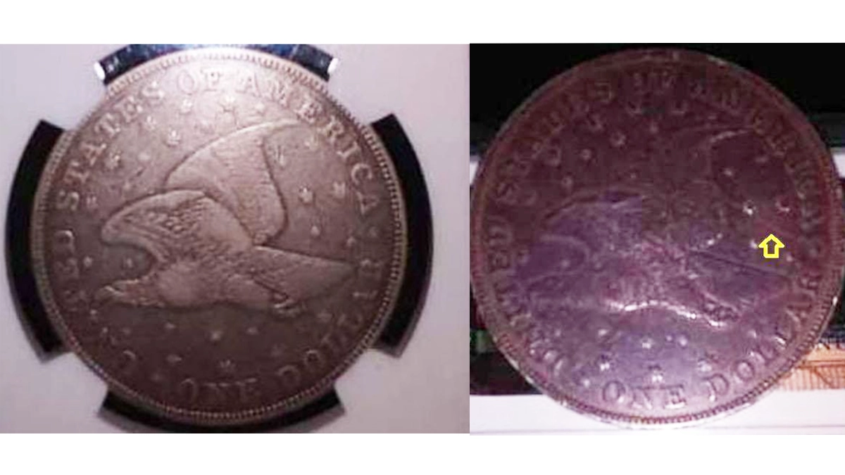 Counterfeit 1836 Gobrecht Dollar.