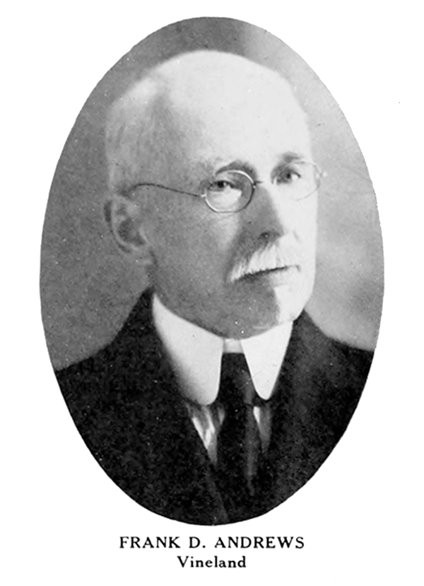 Figure 10. Frank DeWette Andrews, ca. 1923. Image from Who’s Who in New Jersey, edited by Harry James Souder (New York: National Biographic News Service, 1923), 35. Public domain.