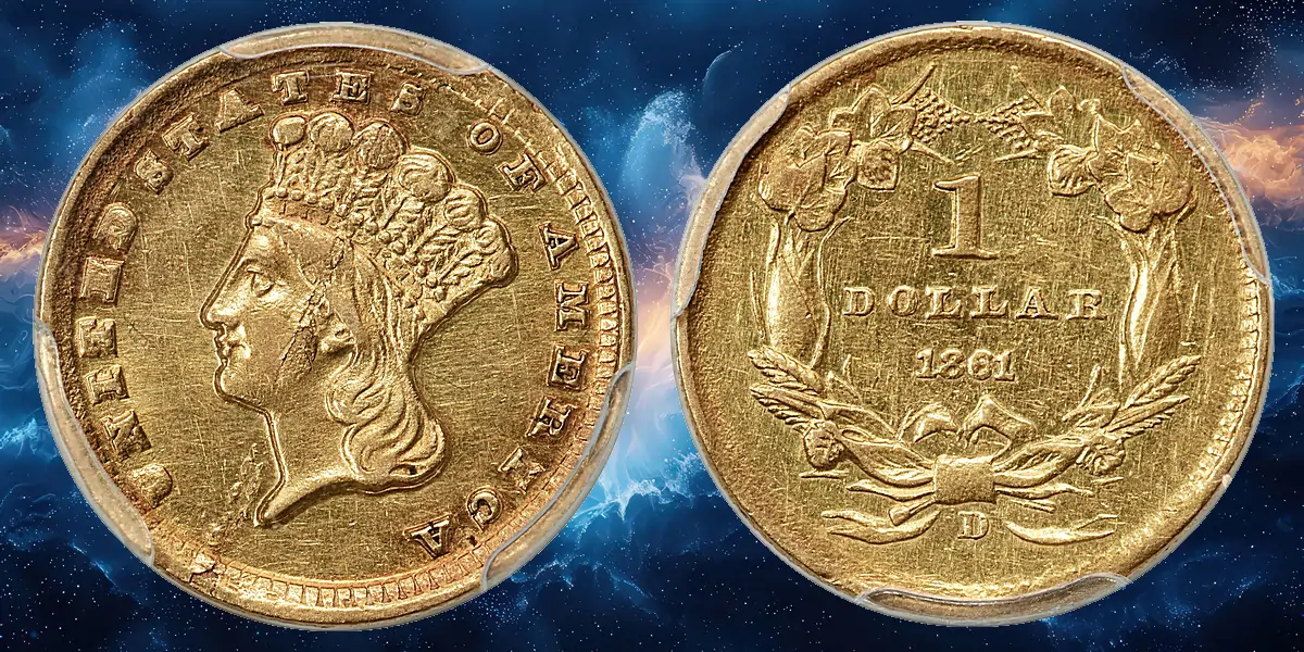 Extremely Rare 1861-D $1 Gold Lamination Mint Error