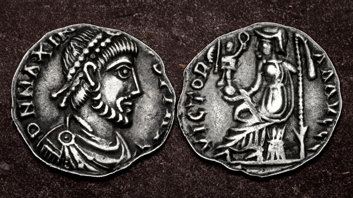 Maximus of Spain. Usurper, AD 409-411. AR Siliqua. Image: Classical Numismatic Group/CoinWeek.