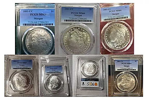 1881-CC 1881-CC is currently one of the most counterfeited coins