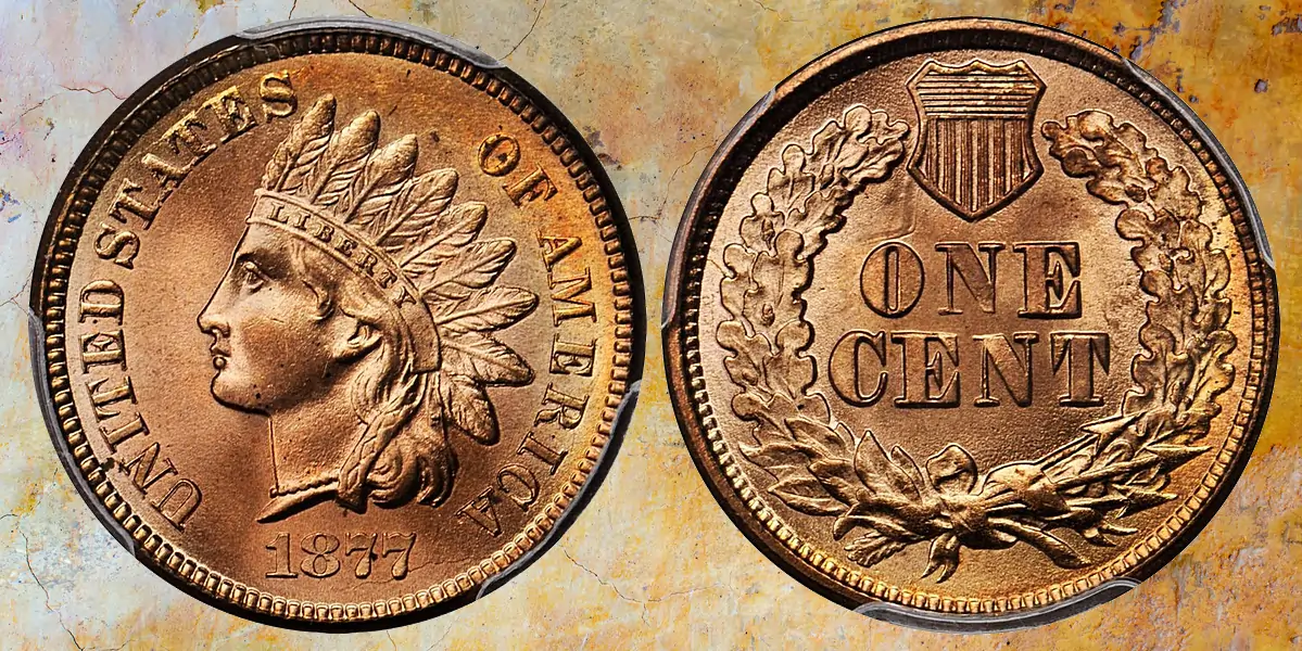 1877 Indian Head Cent PCGS 65+ w/ CAC Sticker