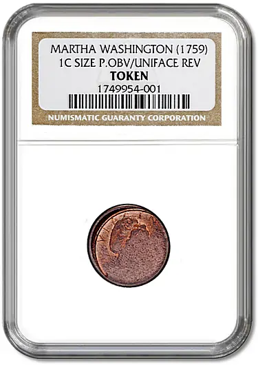 "1759" Martha Washington Cent-Size Metallurgical Die Trial, J-A1982-1, Unique