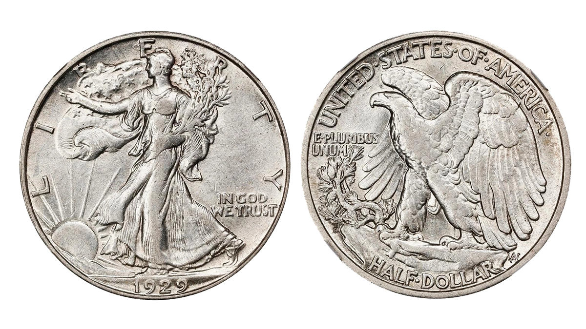 1929-D Walking Liberty Half Dollar graded AU-53. Image: Stack's Bowers.