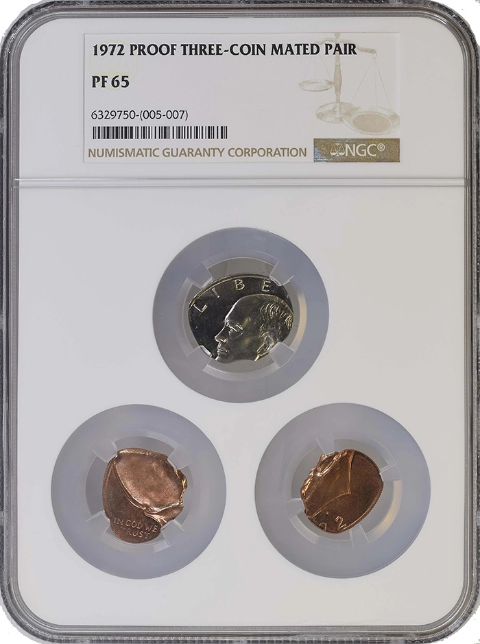 NGC 1972-D Eisenhower Dollar "Clover leaf" Error. Image: Mike Byers.