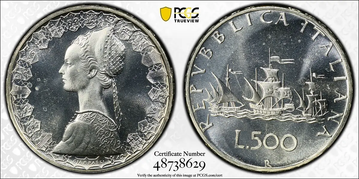 ITALY. 500 Lire, 1968-R. Rome Mint. PCGS PROOF-67.