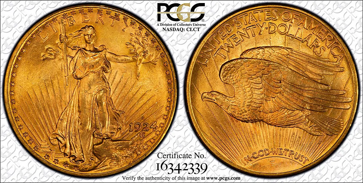 1924-D $20 MS66 PCGS. Ex: Carter/Duckor.