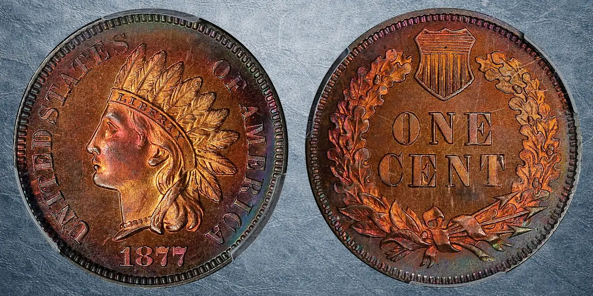 1877 Indian Head Cent PCGS PR65 RB