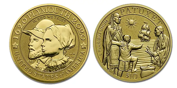 2020-W $10 Gold Mayflower 400th Anniversary Reverse Proof