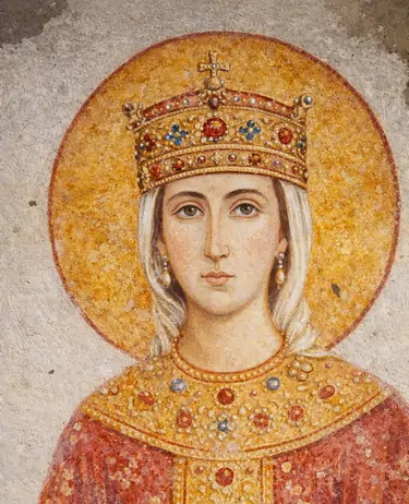 Restored Fresco from Gelati monastery thought to be queen Rusudan of Georgia