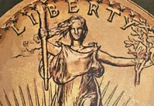 Saint-Gaudens Double Eagle depicted on "Golden Splendor".