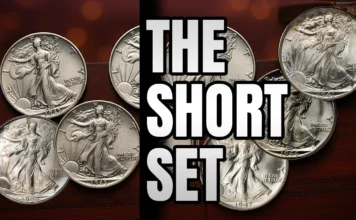 This is an image highlighting the Walking Liberty Half Dollar Short Set.