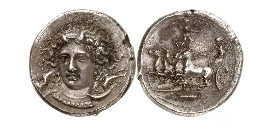 Syracuse Kimon Facing Arethusa Tetradrachm