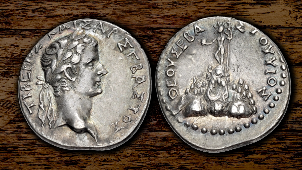 Caesarea-Eusebia. Tiberius. AD 14-37. Drachm (19 mm, 3.49 g). Image: CNG / CoinWeek.