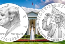 U.S. Treasury Department released draft artwork for a possible $1 commemorative coin featuring President Donald J. Trump