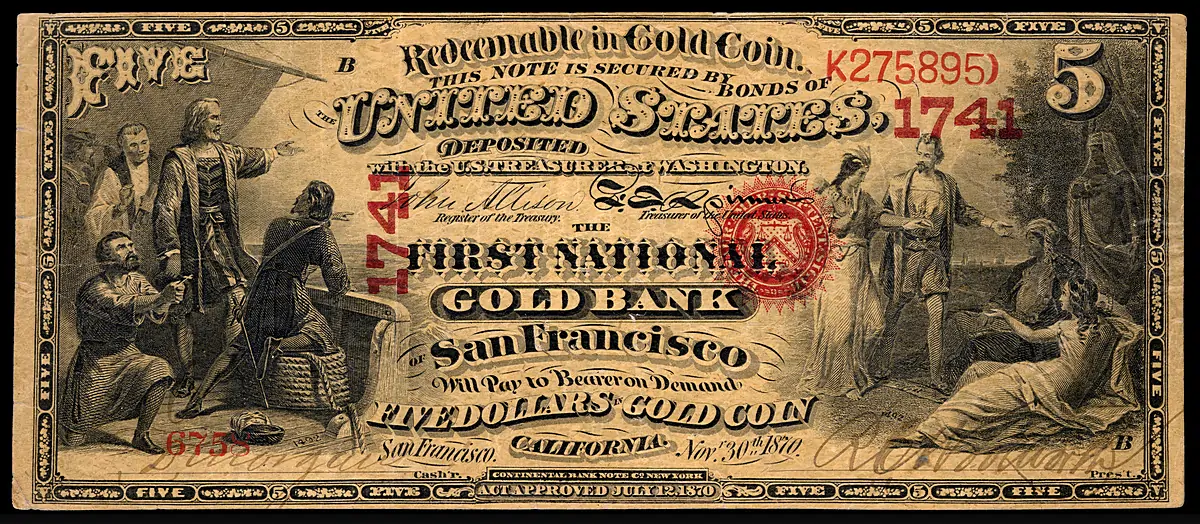 National Bank Note San Francisco $5