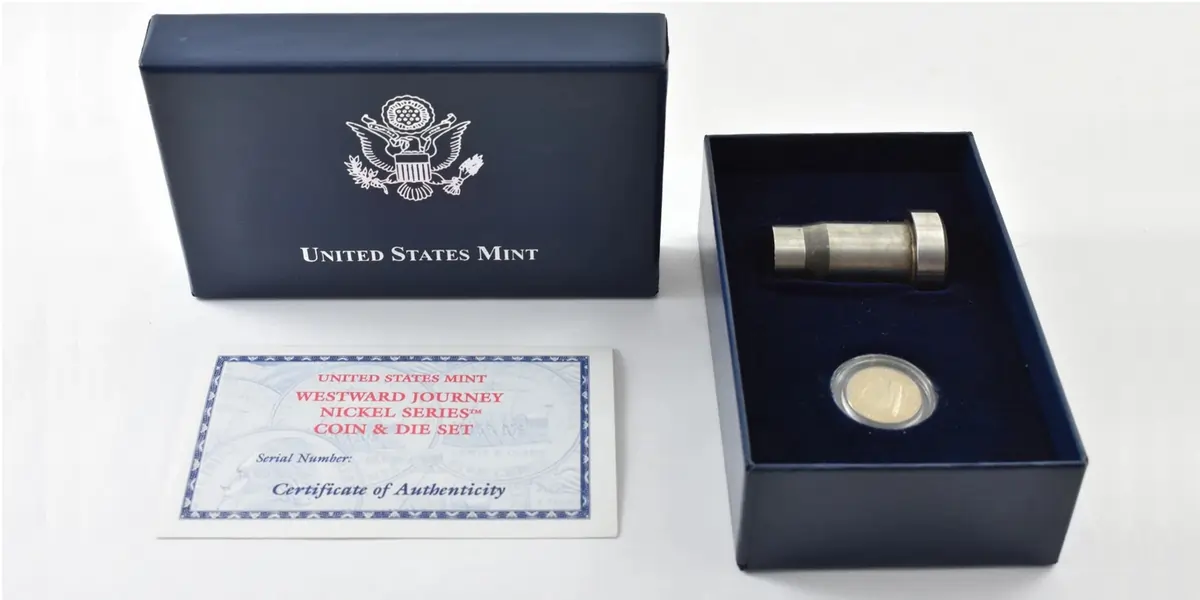 US MInt Retired Die Set with COA - Westward Journey Nickel