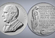 William McKinley Presidential Silver Medal Available May 12 William McKinley Medal. Image: United States Mint / CoinWeek.